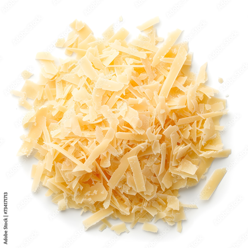 Grated parmesan isolated on white background Grated parmesan isolated on white background