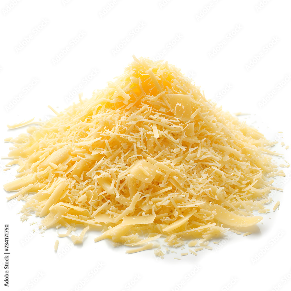 Grated parmesan isolated on white background Grated parmesan isolated on white background