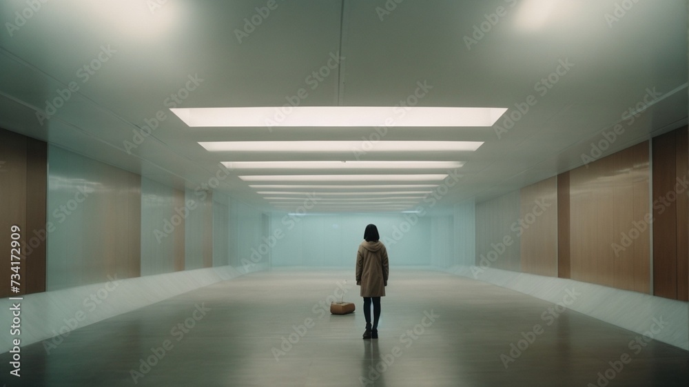 person in the corridor