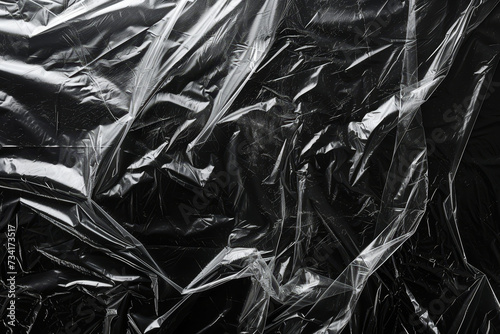 Clear cellophane on a black background