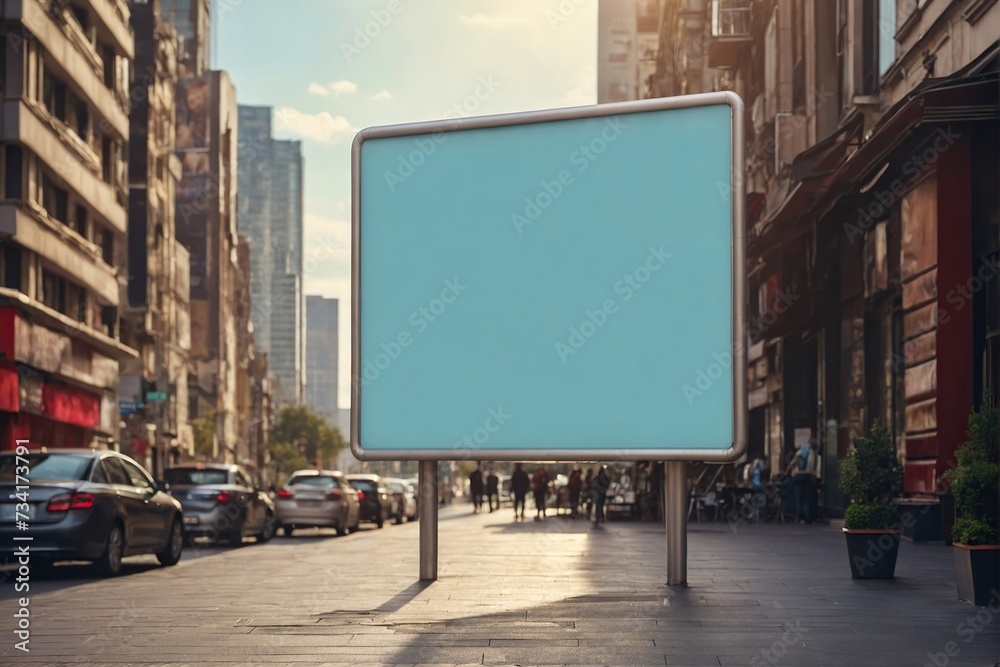 Empty Banner billboard mockup for advertising in city useful for design Empty Banner billboard mockup for advertising in city useful for design