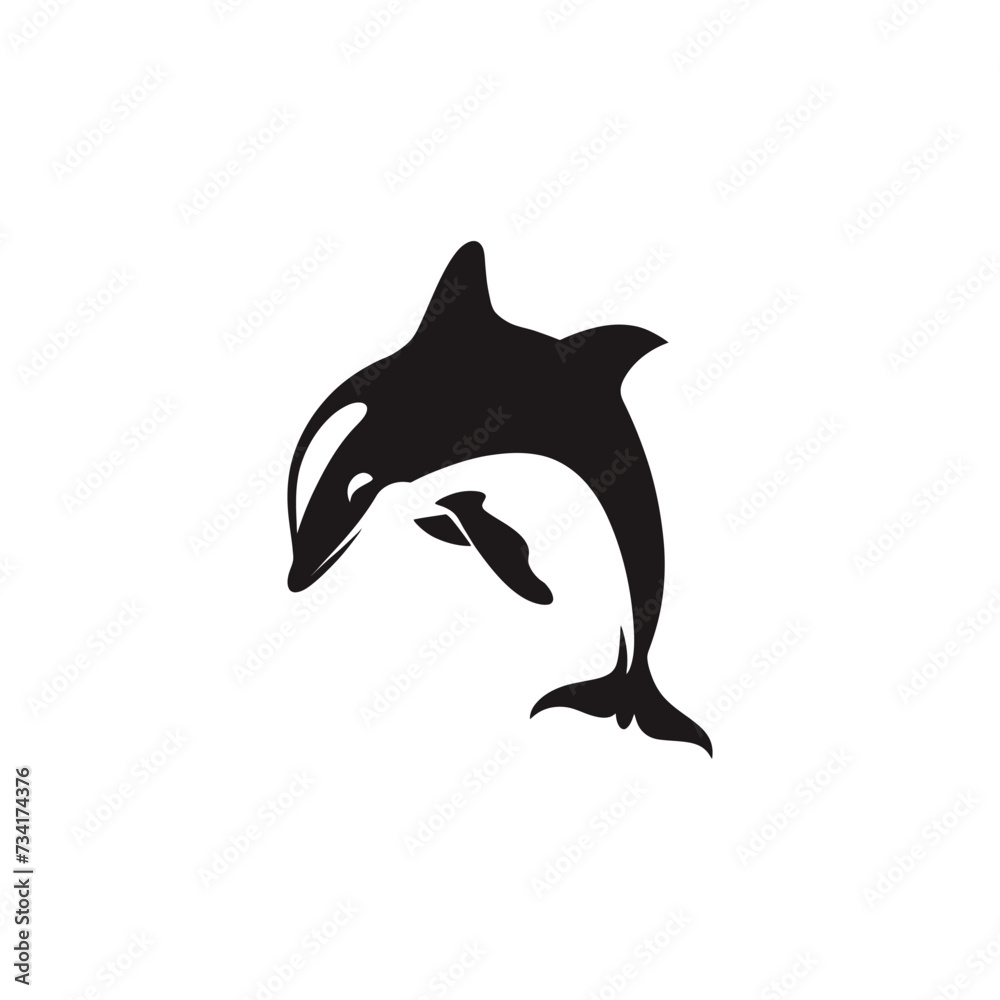 Obraz premium dolphin vector silhouette