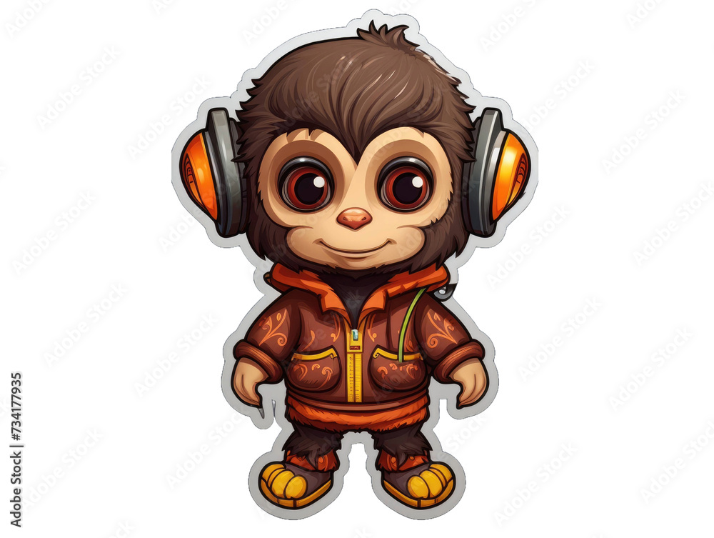 Cheburashka sticker, monkey