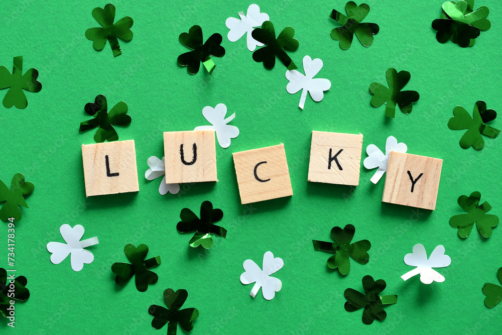 Lucky Saint Patrick S Day Green Background With Green And White