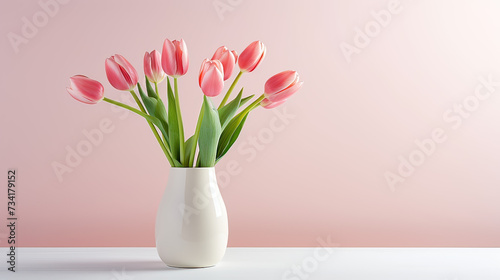 Tulips as a backdrop, creative composition and lighting to highlight their natural beauty and commercial appeal Ai Generative