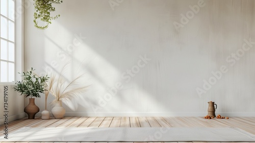 a room with a potted plants