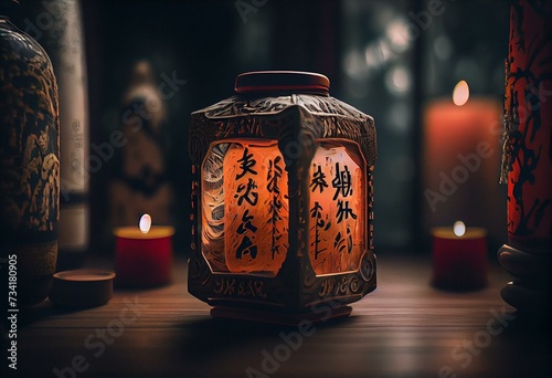 秋の森、フレーム、木の実. Generative AI