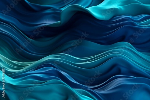 Artistic horizontal header with midnight blue  light sea green  and strong blue colors. Dynamic curved lines with fluid flowing waves and curves. Generative AI
