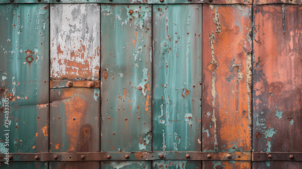 Naklejka premium Rustic Metal Wall Backgrounds.