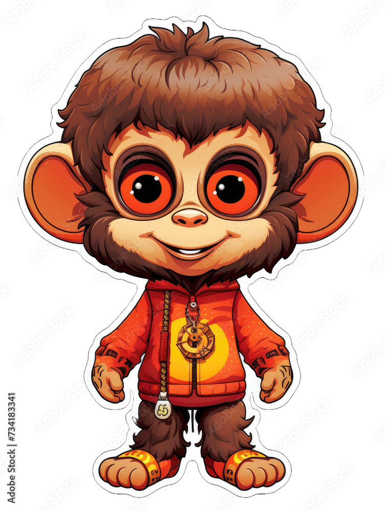 Fototapeta premium monkey funny sticker