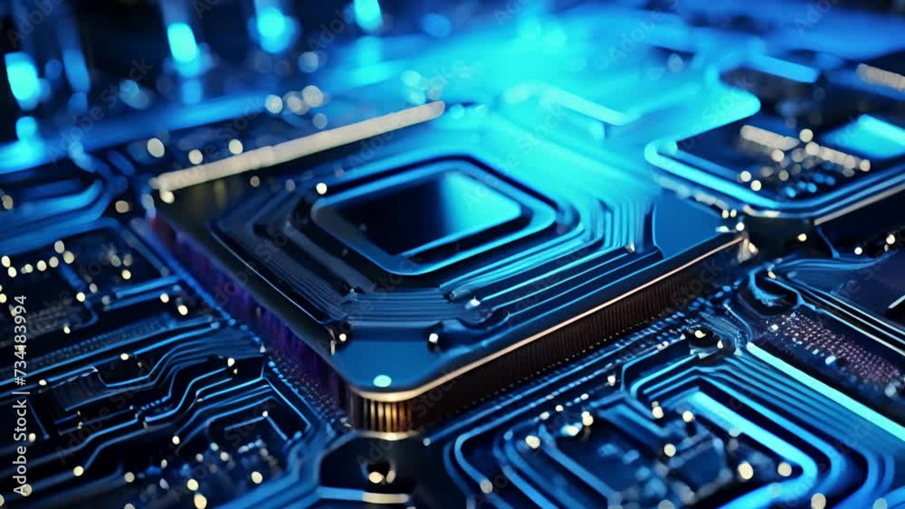 Electronic circuit board close up. Central Computer Processors CPU concept. Ai computer data center render. Electronic circuit board close up. Central Computer Processors CPU concept. Ai computer data center render.
