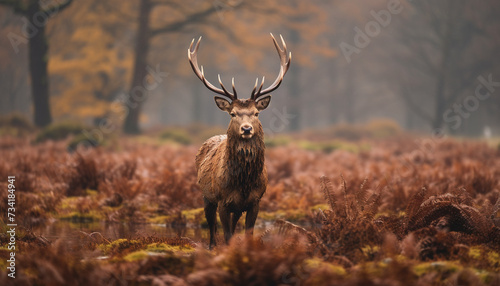 A majestic stag stands in the snowy forest generated by AI © Jeronimo Ramos