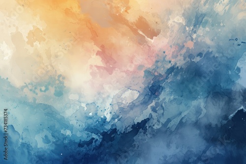Colorful abstract blend of watercolors with vibrant hues photo