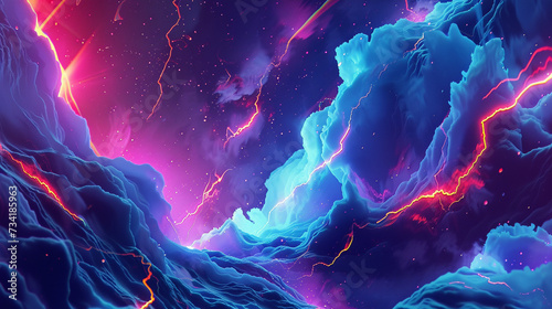 Utilize dazzling electric elements in an abstract design for a unique illustrator composition