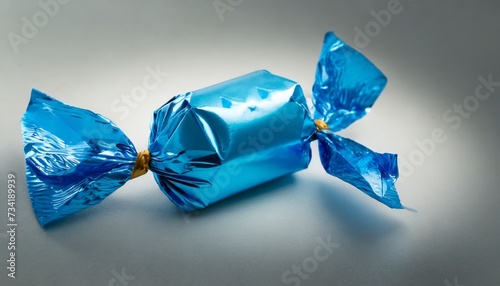 candy wrapped in blue foil