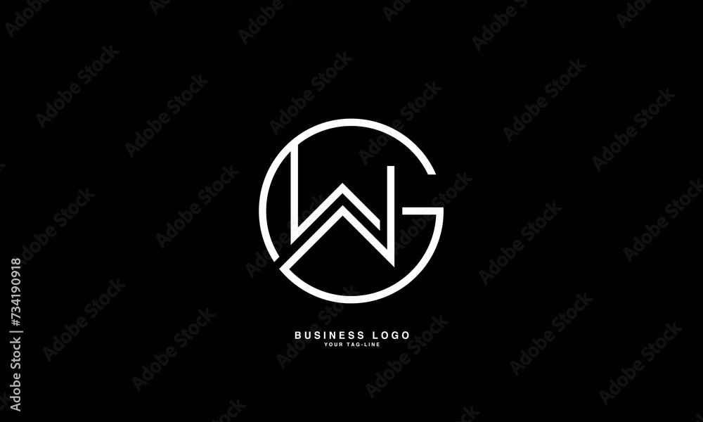 GW, WG, G, W, Abstract Letters Logo Monogram GW, WG, G, W, Abstract Letters Logo Monogram