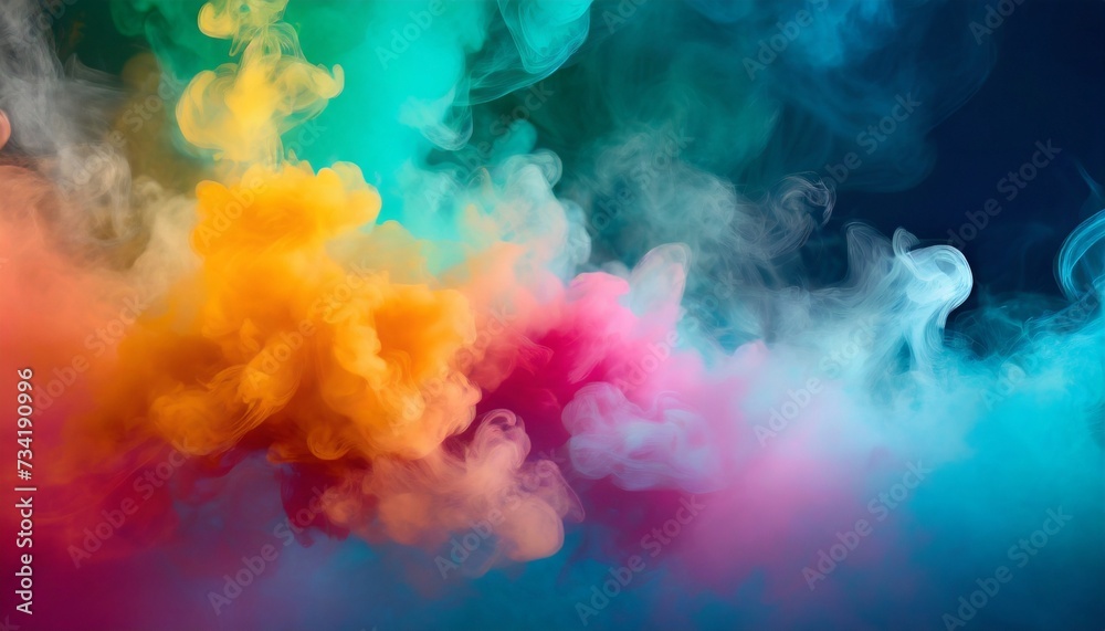 abstract colorful multicolored smoke spreading bright background for advertising or design wallpaper for gadget neon lighted smoke texture blowing clouds modern designed