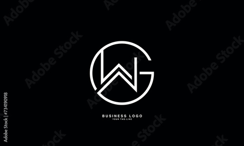 GW, WG, G, W, Abstract Letters Logo Monogram
