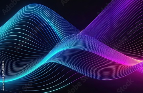 Background of dynamic floating glowing curve lines. Futuristic technology concept.