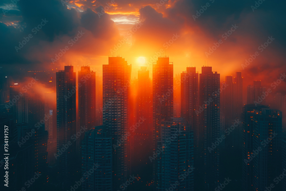 Majestic Sunrise: Urban Elegance