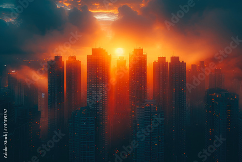 Majestic Sunrise: Urban Elegance