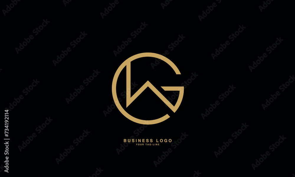 GW, WG, G, W, Abstract Letters Logo Monogram GW, WG, G, W, Abstract Letters Logo Monogram