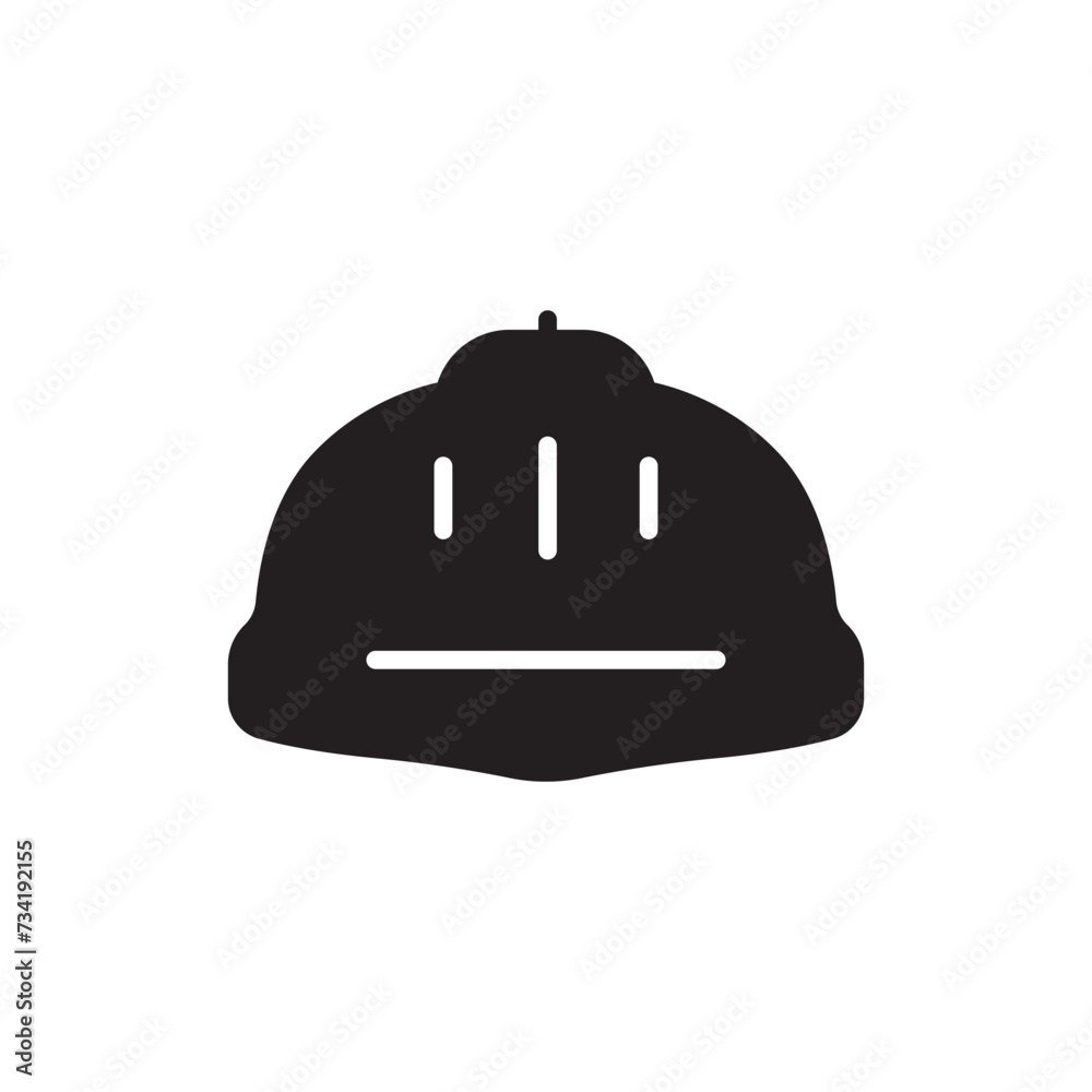 Construction helmet icon. Worker engineer helmet flat sign design. Builder helm symbol pictogram. UX UI icon