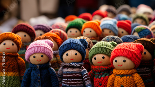  Hand Knitted Dolls at Craft Fair