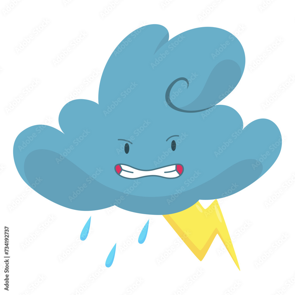 Cute weather icon. Emotional weather forecast. Cute cloud Cute weather icon. Emotional weather forecast. Cute cloud
