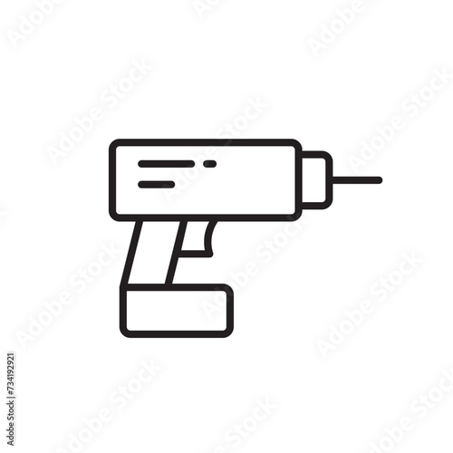 Drill vector icon. Electric drill flat sign design. Perforator symbol pictogram. UX UI icon