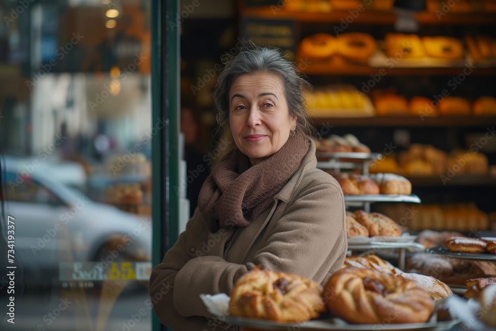 Mature Female Entrepreneur Inspiring Bakery Excellence