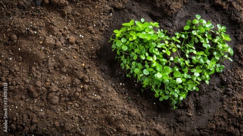 Heart-shaped composting love - sustainable gardening stock photo.