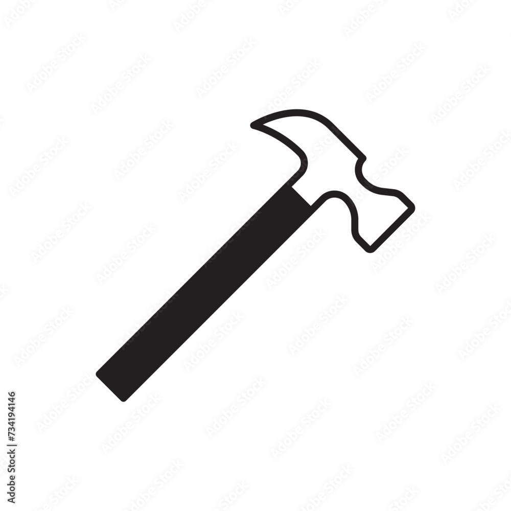 Hammer vector icon. Hammer instrument flat sign design. Hammer symbol pictogram. UX UI icon Hammer vector icon. Hammer instrument flat sign design. Hammer symbol pictogram. UX UI icon