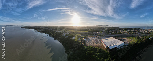 Drone panorama from Laguna Santa Catarina Brazil
