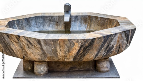 natural stone washbasin isolated on white background © Robert