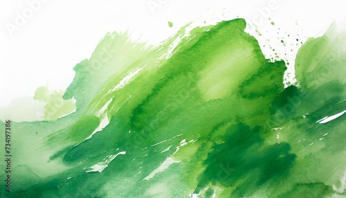 abstract green watercolor on white background photo