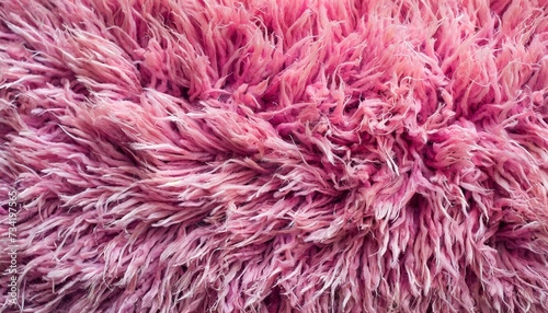 long pile carpet texture abstract background of shaggy pink fibers