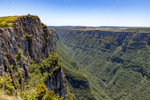 Forest, river, rocks and mountains in Fortaleza Canyon