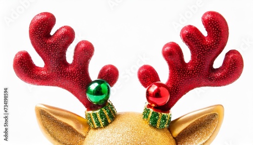 pair of toy reindeer horns isolated on a white background