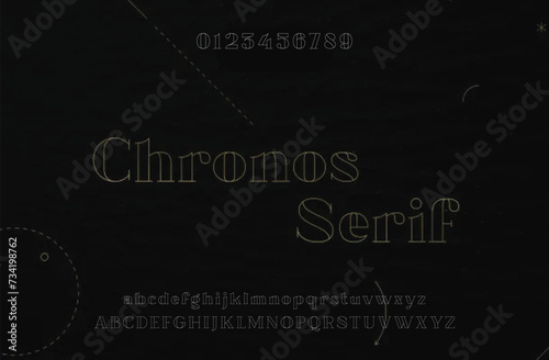Original sans serif font. Bold face. Letters and numbers for logo and emblem design. 