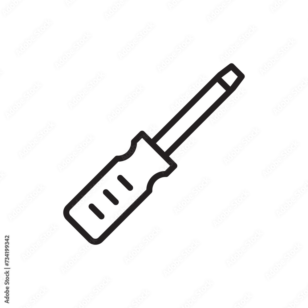 Screwdriver vector icon. Turn-screw tool flat sign design. Screwdriver flat symbol pictogram. UX UI icon Screwdriver vector icon. Turn-screw tool flat sign design. Screwdriver flat symbol pictogram. UX UI icon