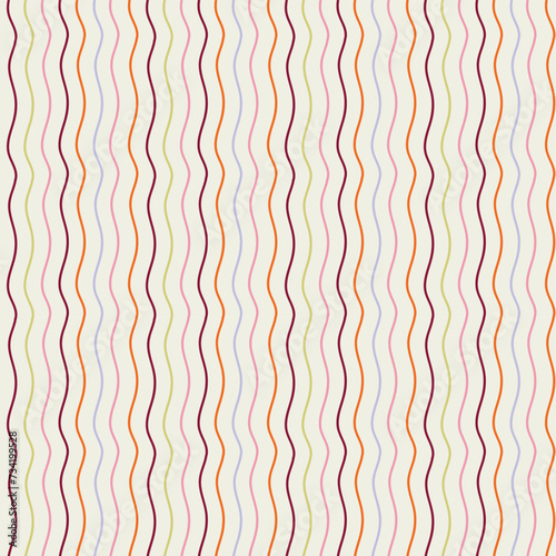 Abstract vector pattern. Colorful wavy striped pattern.