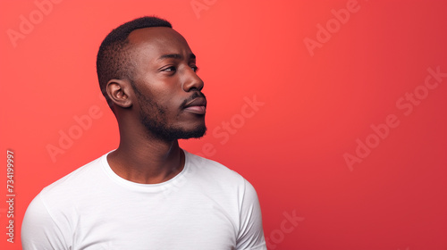 Confident and Determined Southern African Man, Isolated on Solid Background - Copy Space Available