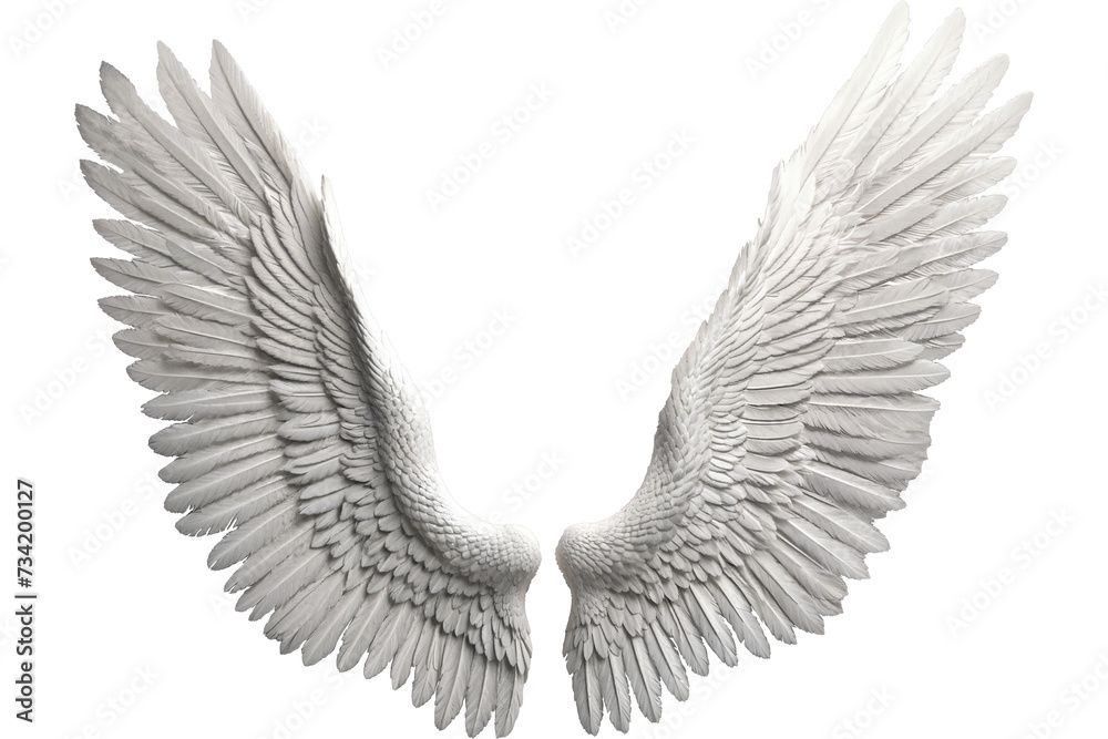 Naklejka premium photorealistic angel wings on a transparent background