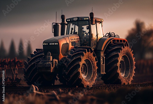 tractor in field. Generative AI