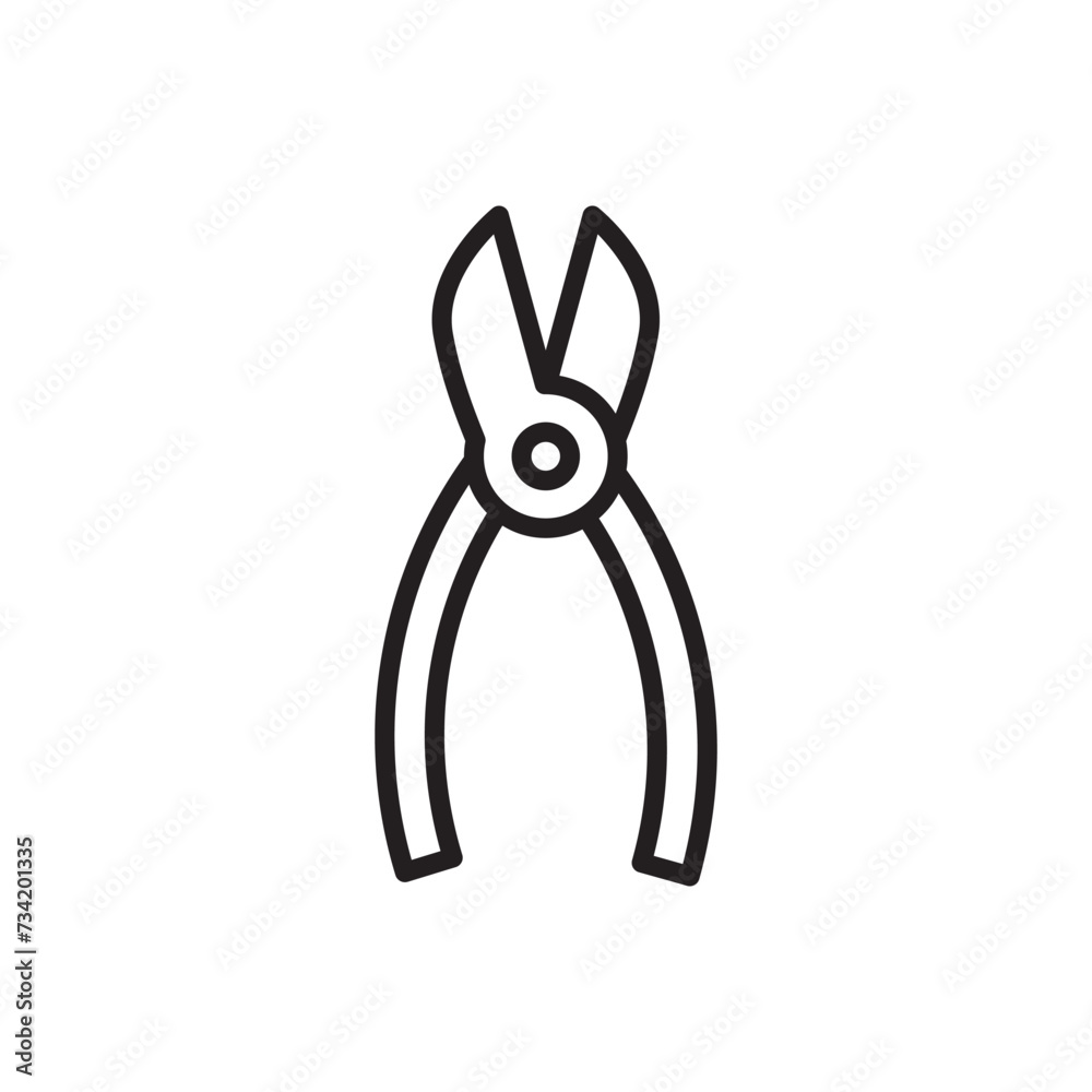 Wire cutter vector icon. Plier flat sign design. Repair tool icon. Engineer work tools symbol. Mechanic tools sign. Toolkit icon. Isolated tool symbol pictogram. UX UI icon Wire cutter vector icon. Plier flat sign design. Repair tool icon. Engineer work tools symbol. Mechanic tools sign. Toolkit icon. Isolated tool symbol pictogram. UX UI icon