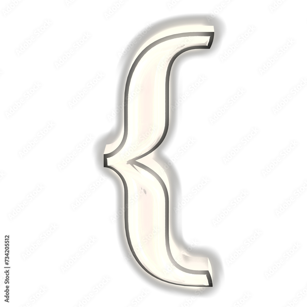 Glowing silver 3d symbol Glowing silver 3d symbol