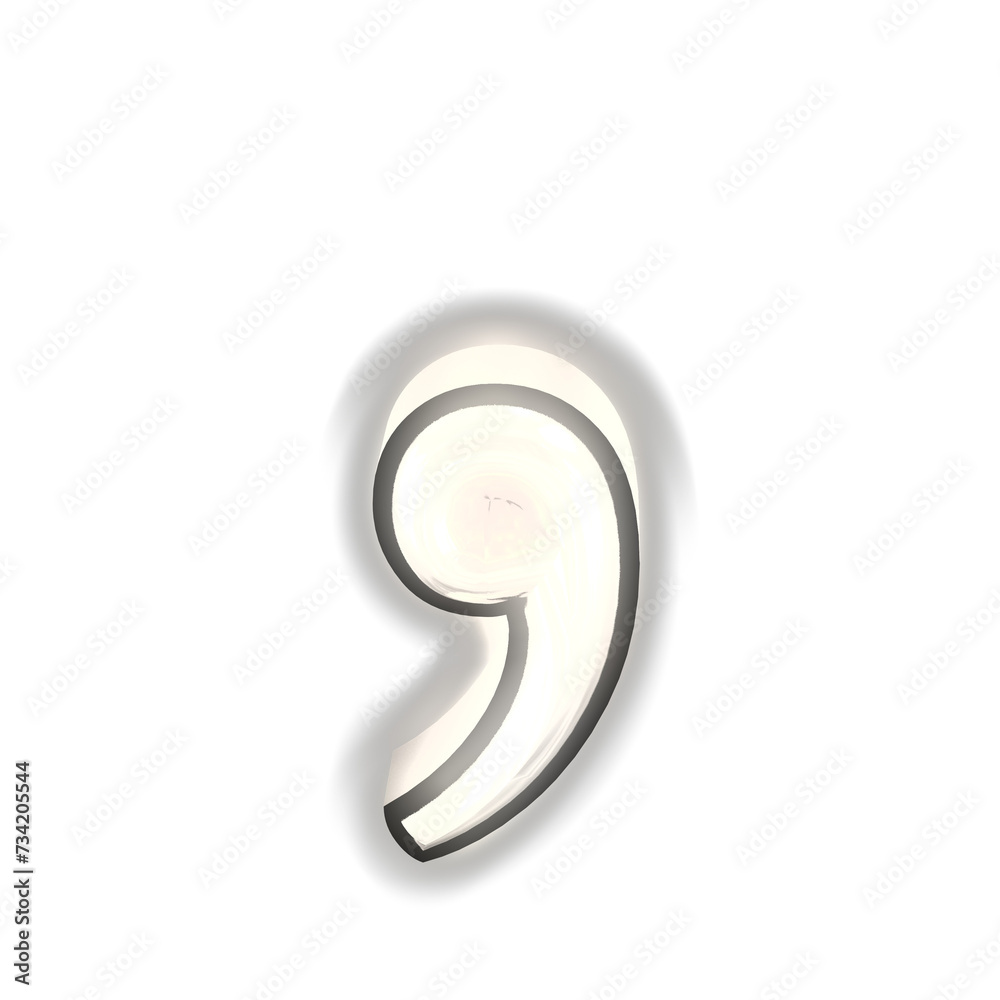 Naklejka premium Glowing silver 3d symbol