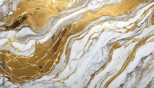 White and gold marble texture, fluid like pattern