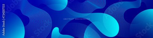 Abstract blue gradient liquid shapes background. Trendy fluid. Dynamic shapes composition. Modern design. Futuristic style. Suit for cover, banner, brochure, header, website, presentation, wallpaper